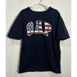Gap Fourth Of July Shirt Red White‎ Blue USA Flag T-shirt Youth Kids XXL 12-14